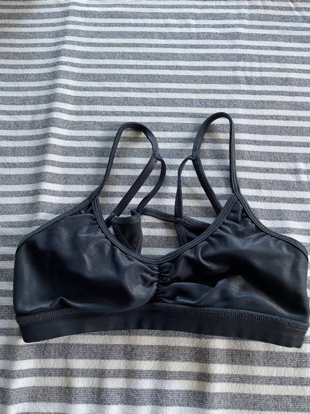 KORAL dusty dark metallic blue sports bra. Size XS no inner tags